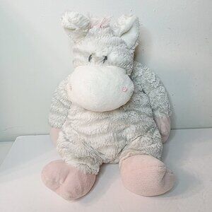 Demdaco Nat And Jules Plush Zebra Grey White Pink Stripes 14" 2014 Stuffed Toy
